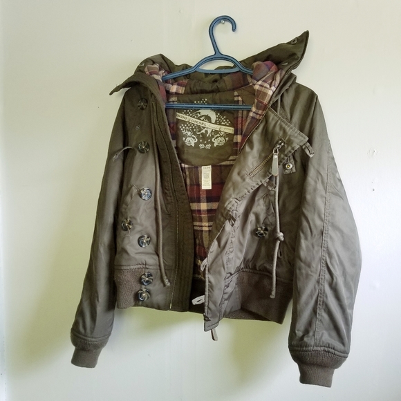 Bomber jacket, dark olive, short. - Picture 2 of 6